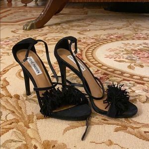 Black Steve Madden fringe heels!